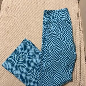 Blue Checkered Flair Pants